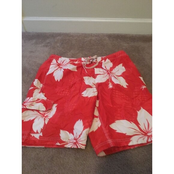 Speedo Men's Floral Print Swim Shorts Trunks Orange White Size Unknown - Picture 1 of 10